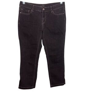 White House Black Market Jeans Stretch Slim Capri Zip Ankle Noir Black Women’s 6